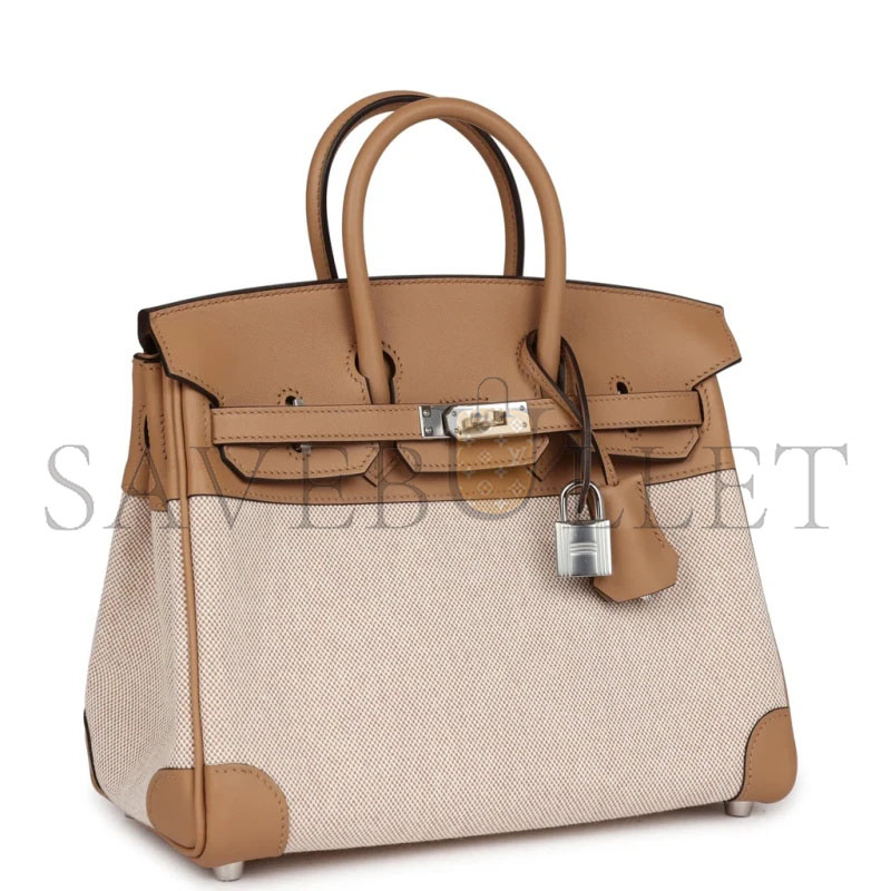 HERMÈS BIRKIN 25 IN TOILE SWIFT LEATHER (25*20*13cm)